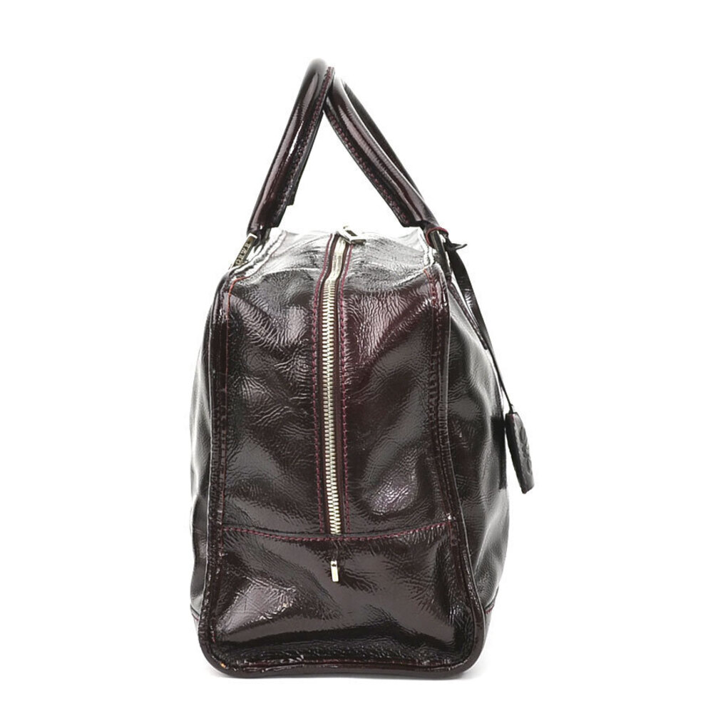 Loewe Burgundy Amazona leather silver Patent handbag Vernis Red Red Silver